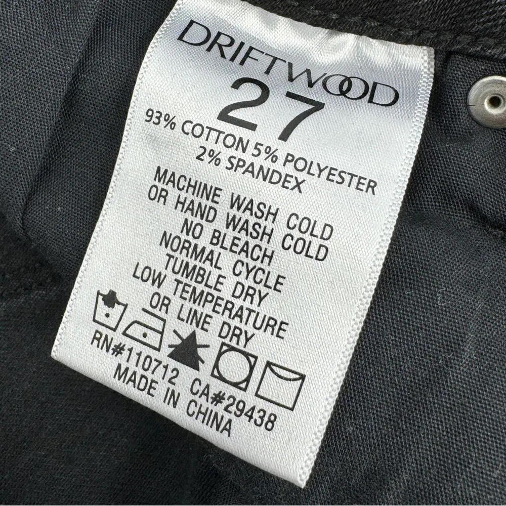 Driftwood Colette Snake Print Stripe Raw Cuff Crop Jeans Black Size 27 - Image 10