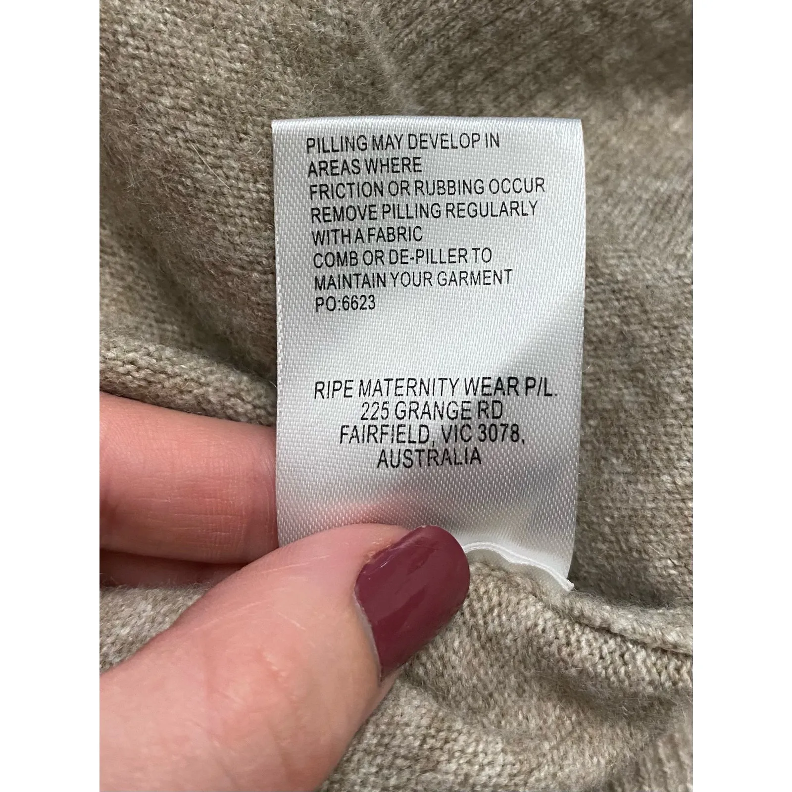 Ripe Maternity Sandy Crop Nursing‎ Knit Sweater in Latte Size XL Brown - Image 7