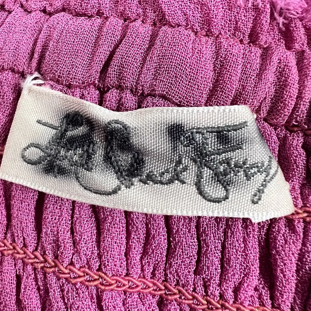 Love Shack Fancy Floral Smocked Ruffled Mini Skirt Pink Size M - Image 5