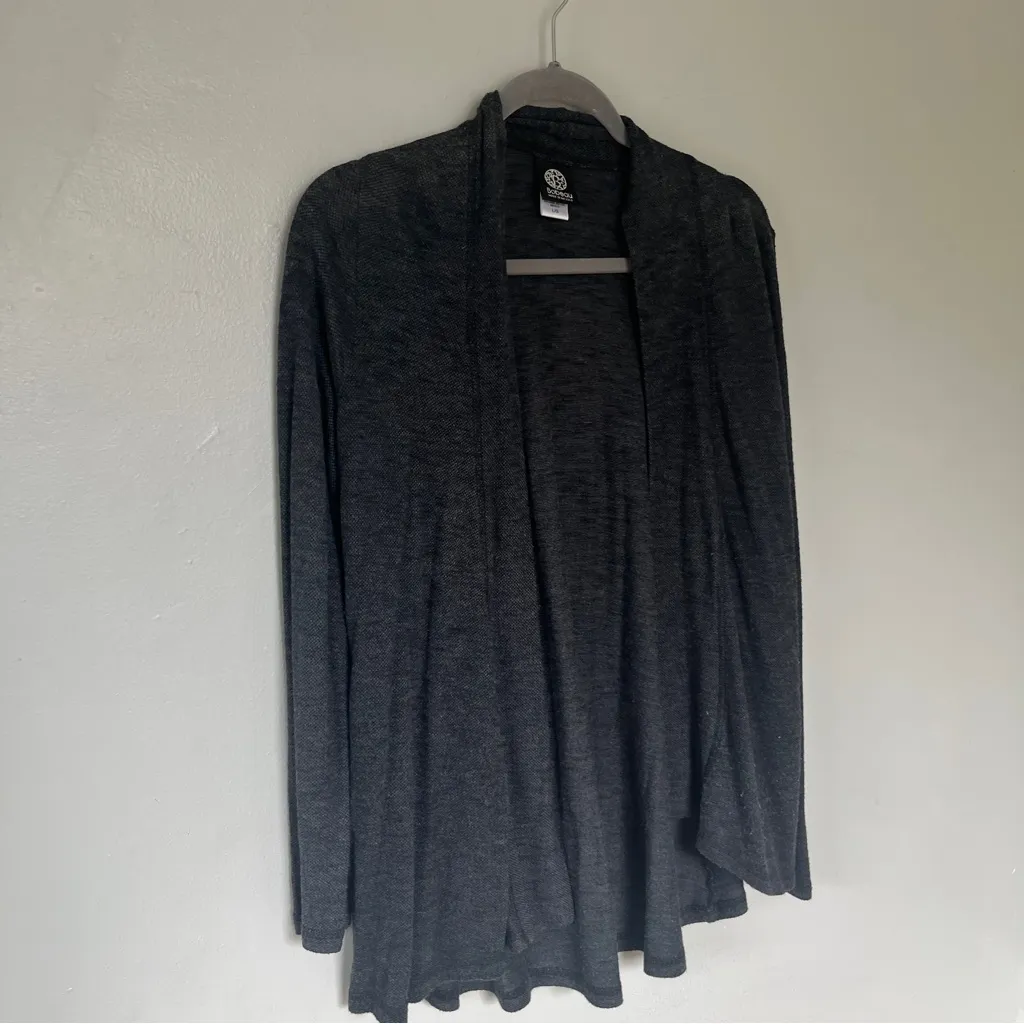 Anthropologie Bobeau Open Front Cardigan – Charcoal Gray – Size Large (L/G) - Image 2