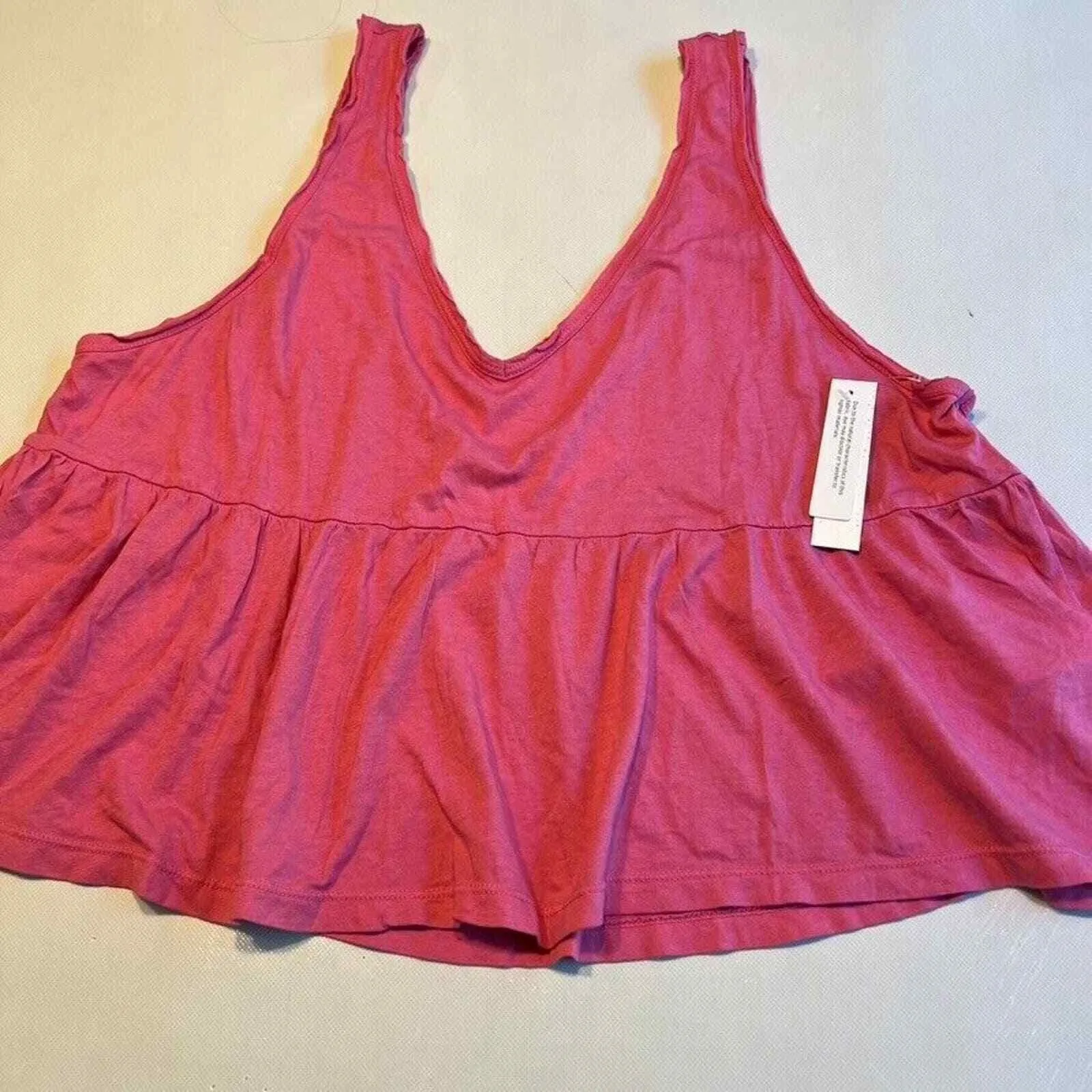 Abound Womens Large Pink Sleeveless‎ Peplum Tank Top V-Neck Blouse Flowy Casual - Image 4