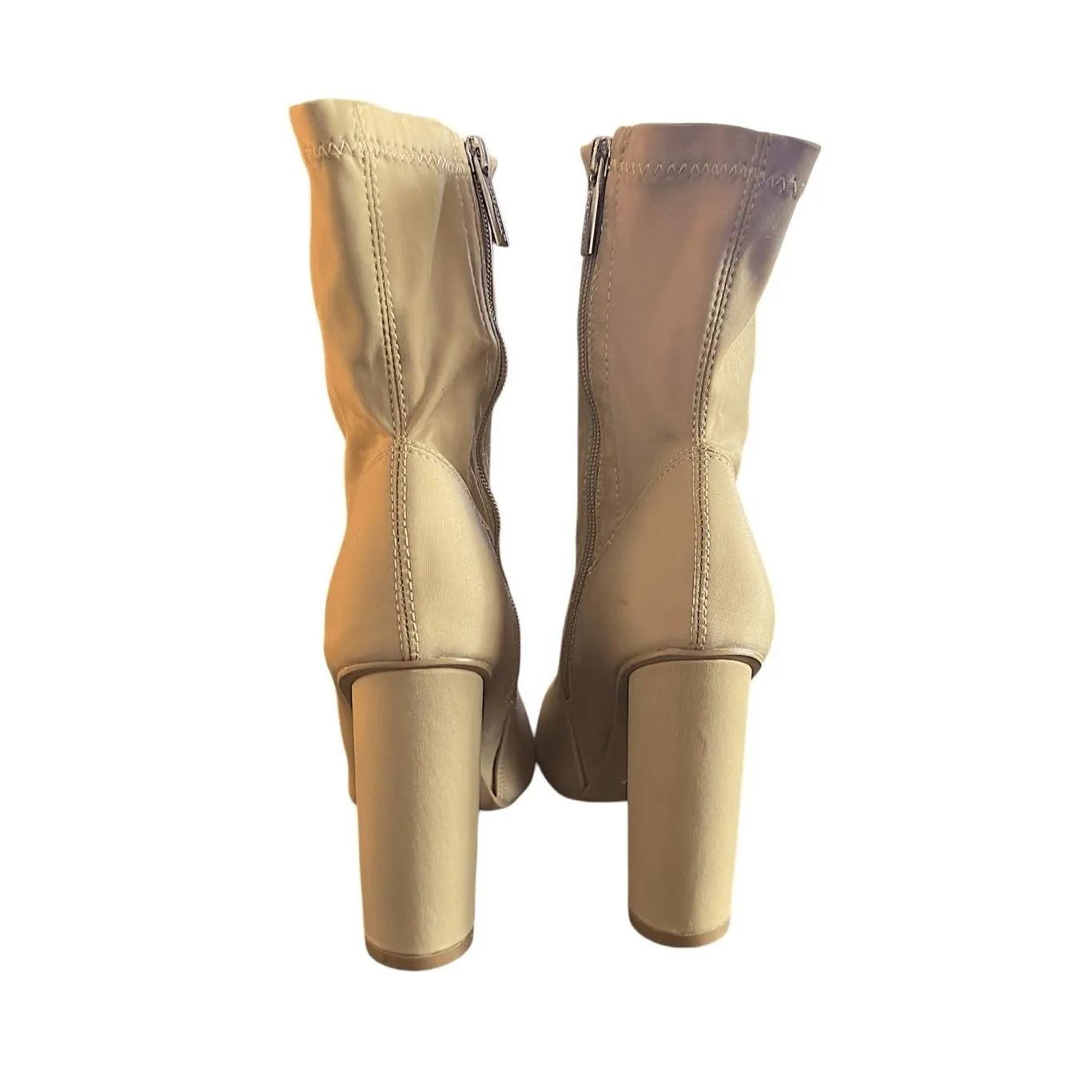 Cape Robbin Nude Suede Mid-Calf Pointed Toe Block Heel Side Zipper Boots - Image 6