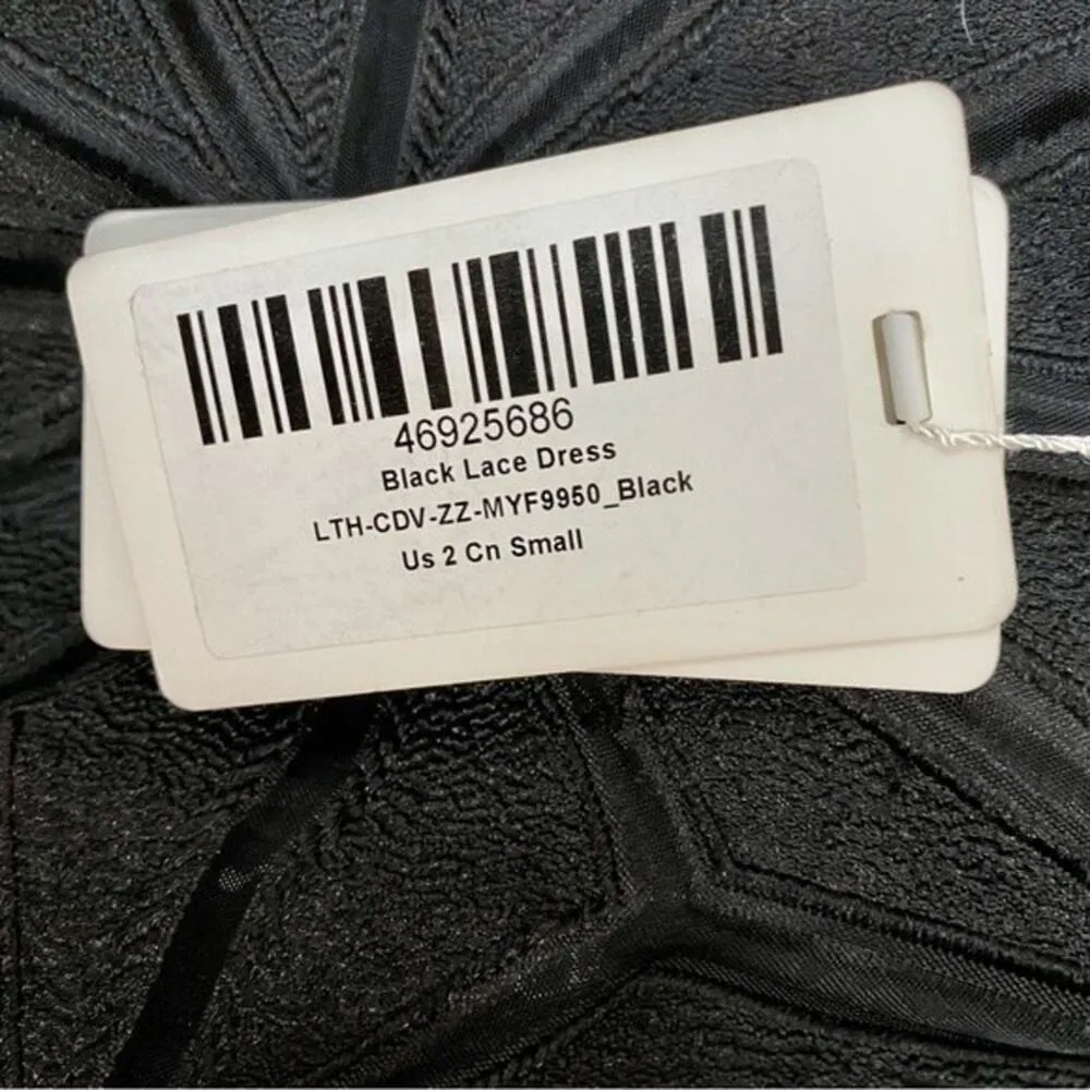 Coeur De Vague Women’s Half Sleeve Lace Print Sparkle Midi Dress Black Small NWT - Image 10