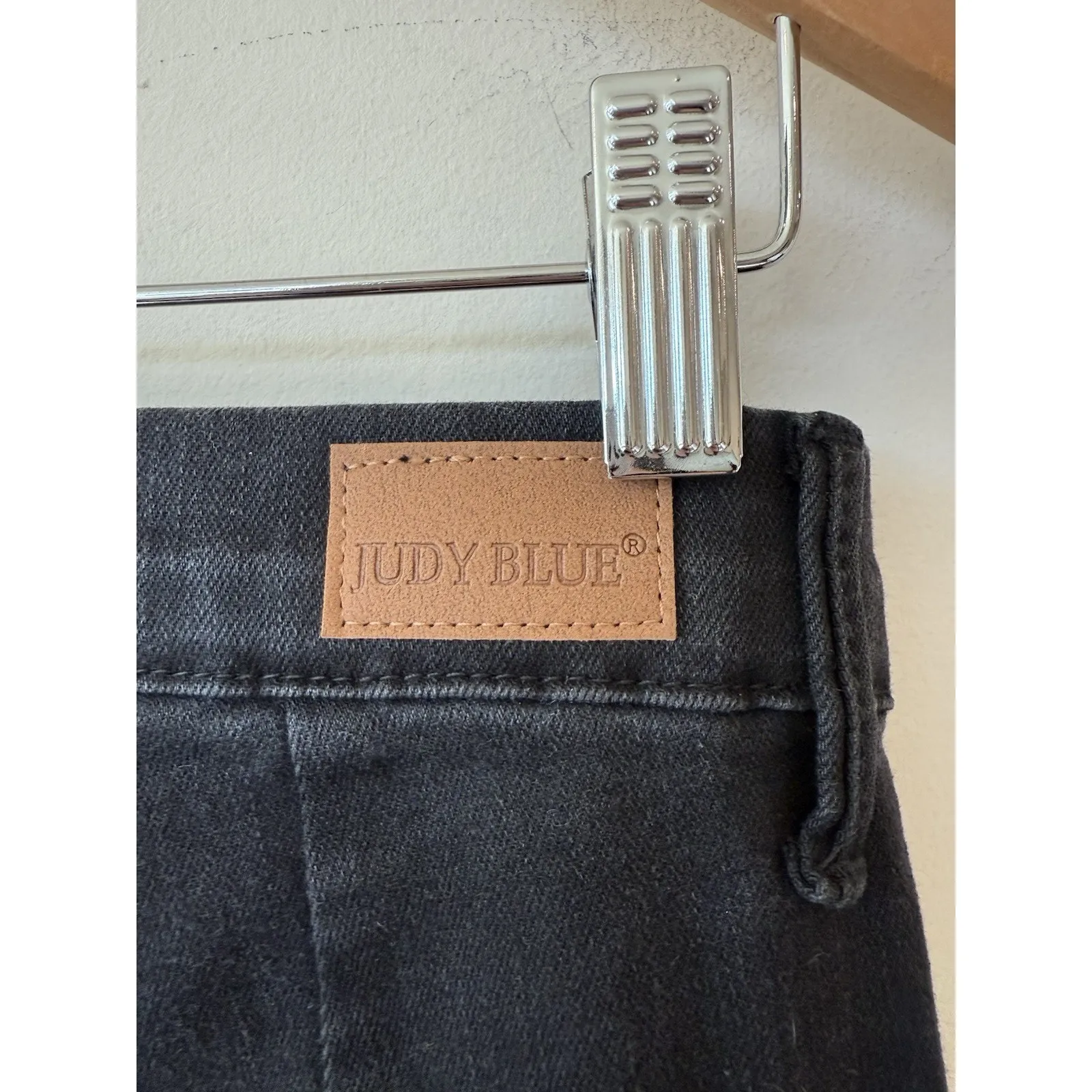 Judy Blue Pull On Flare Jeans Womens 30 Black High Waist Stretch Bohemian Hippy - Image 7