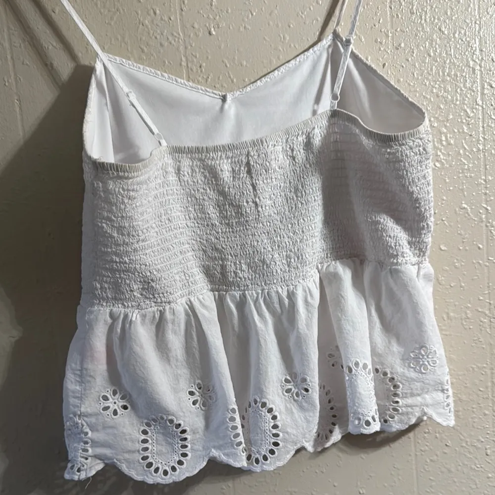 No Boundaries White Smocked Peplum Camisole - Image 4