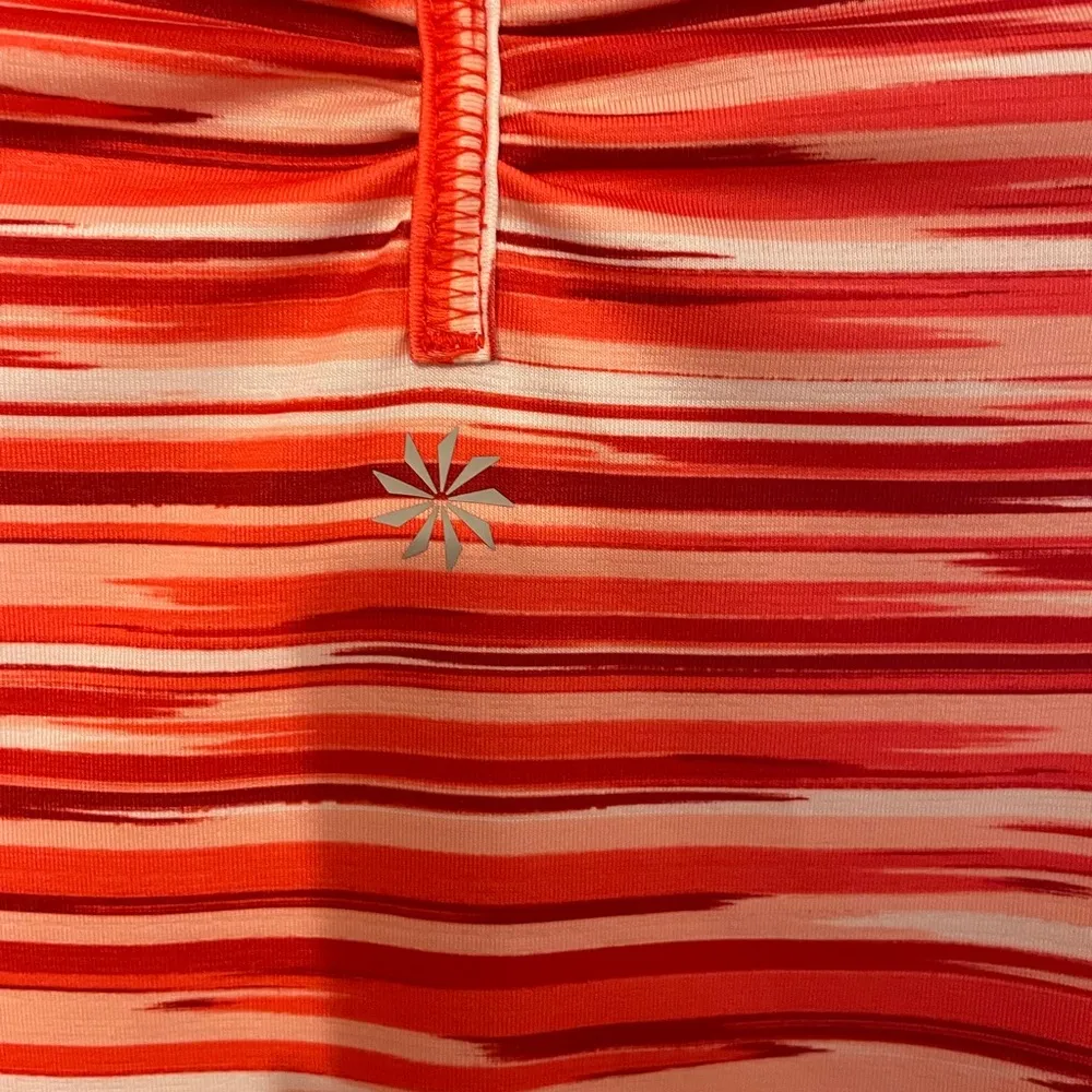 Athleta Printed Pacifica Half Zip Striped Pullover Medium - Image 6