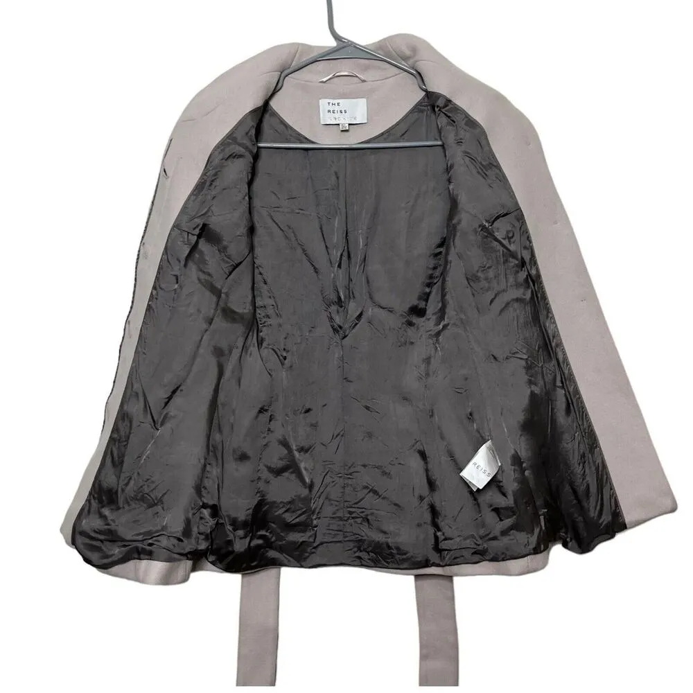 Reiss Sami Shawl Wrap Coat Women’s Size 0 Cloud Wool Cashmere The Archive Flawed - Image 5