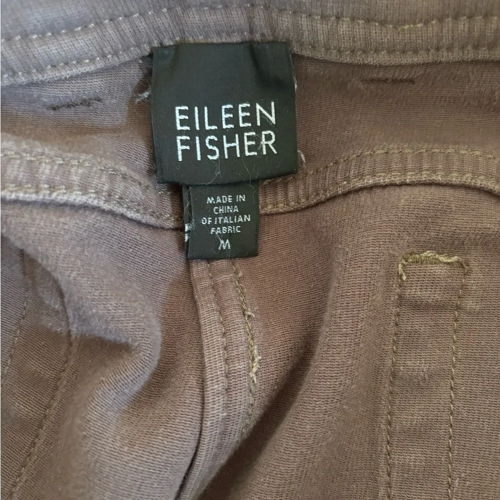 Eileen Fisher Stretch Straight Leg Jean Sz M 10-12 Brown 5 Pocket Casual Fall - Image 5