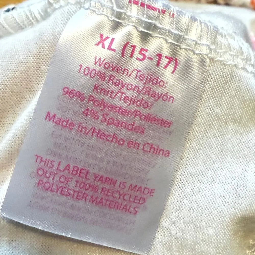 No Boundaries Juniors XL 15 17 Orange Pink Floral Shorts Crop Top Matching Set - Image 12