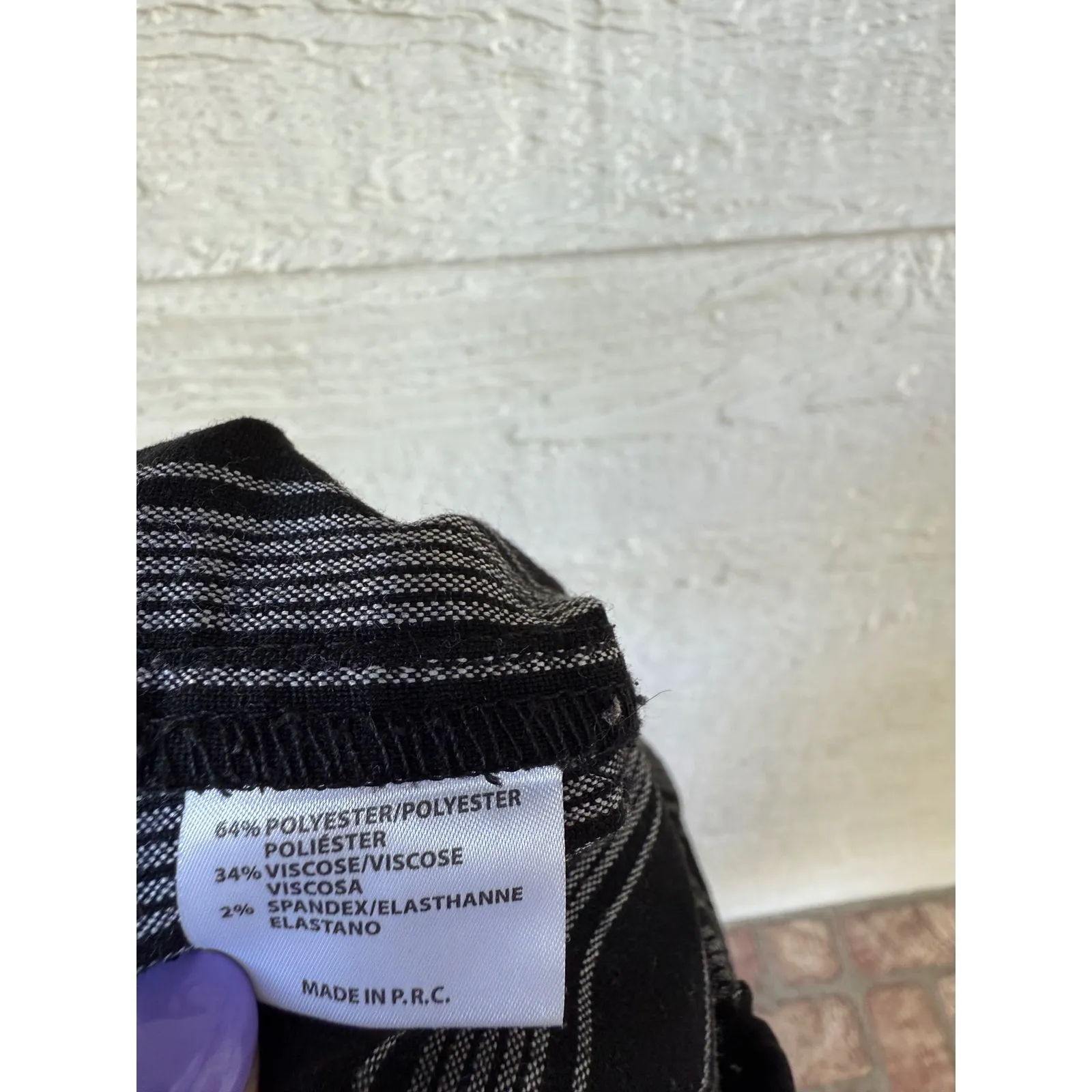 John Galt Black & White Striped Pants Casual Cropped Trousers Size XS/Small - Image 5