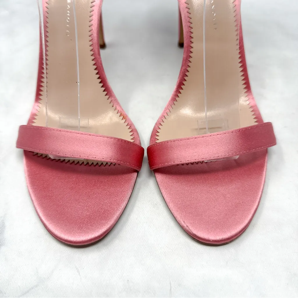 NEW Giuseppe Zanotti Alina Silk Satin Bow Back Stiletto Sandal Heels Pink 38 - Image 8