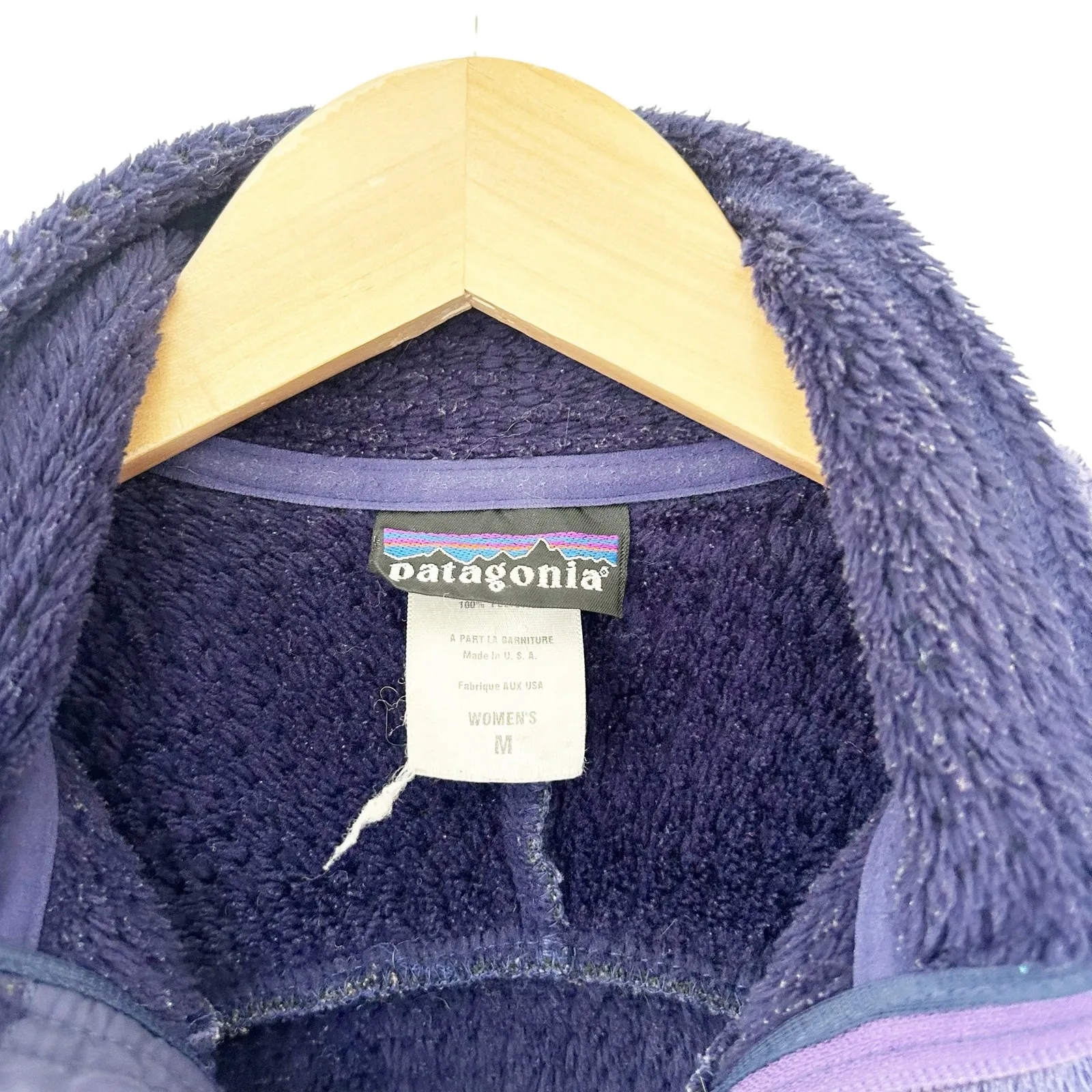 Vintage Patagonia Purple Fuzzy Fleece Full Zip Jacket Sz M - Image 3