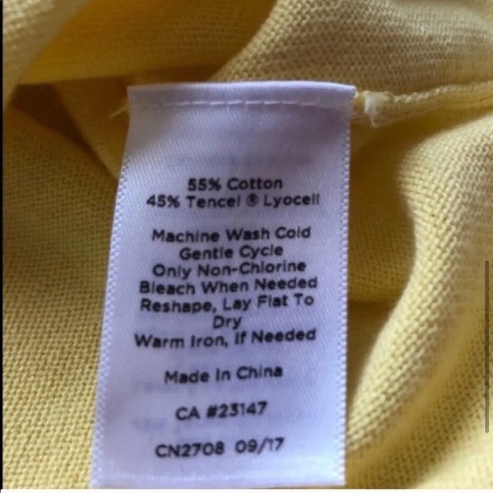 🆕 Talbots tie front crew neck yellow sweater pullover long sleeve cotton - Image 5