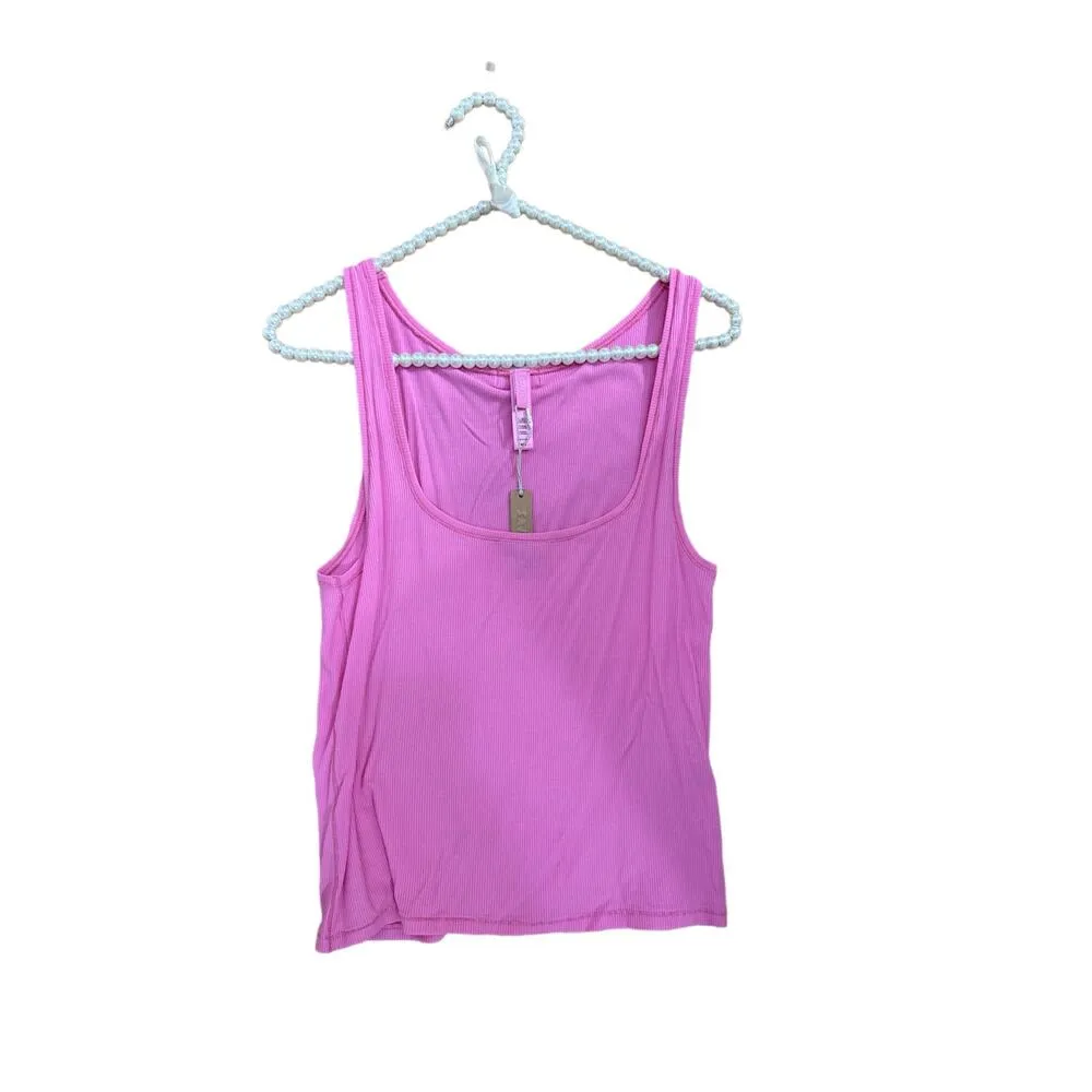 Size 4X Soft Lounge Bubblegum Pink Ribbed Tank Top NWT - Image 6