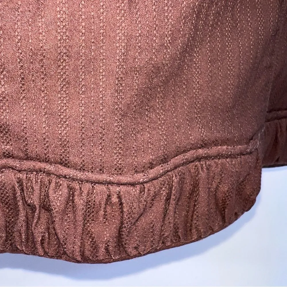 Nanette Lapore Brown Cotton Blend Skirt-Ruched Trim on Hem/Self Piping Detail-6 - Image 8