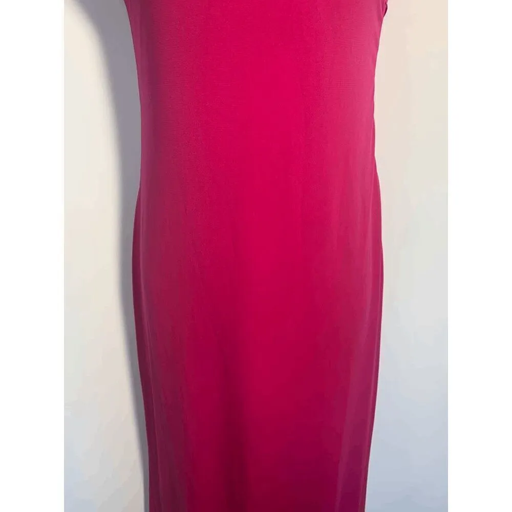 Mary. L Couture Hot Pink Satin Maxi Dress Pink Size 4 - Image 6