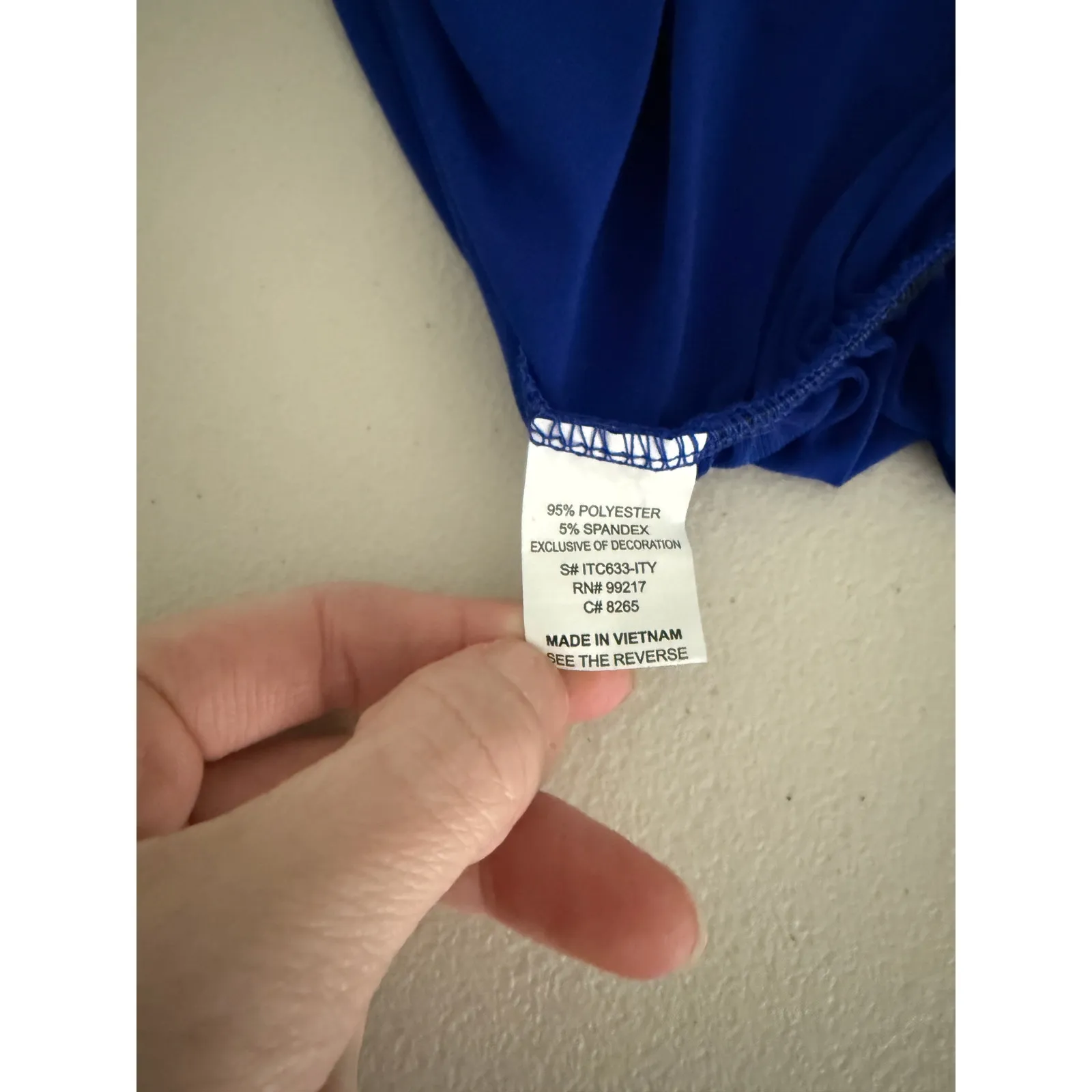 Women's vintage y2k Moa Moa Royal Blue Glam Gold Chain High Neck Going Out Top S - Image 4