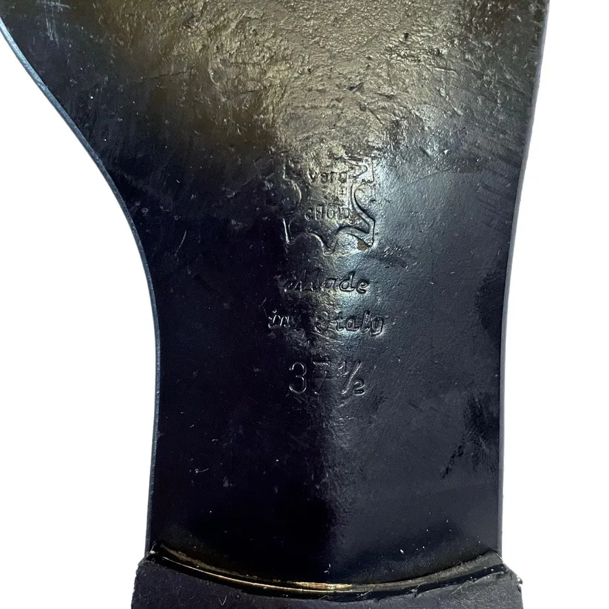 Jil Sander Black Leather Studded Flat Sandals Shoes - Image 9