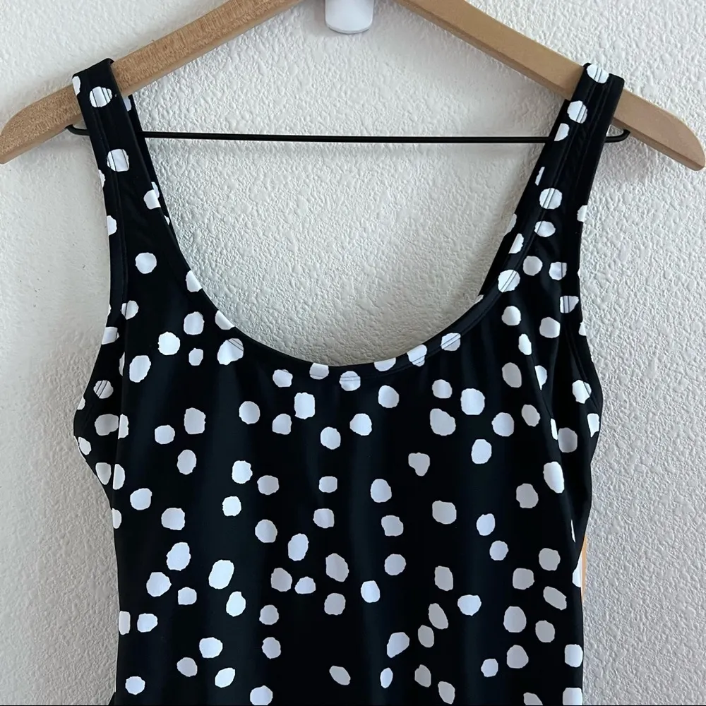 NWT Kona Sol Dot Modern One Piece Swimsuit Black and White Medium Coverage Small - Image 6
