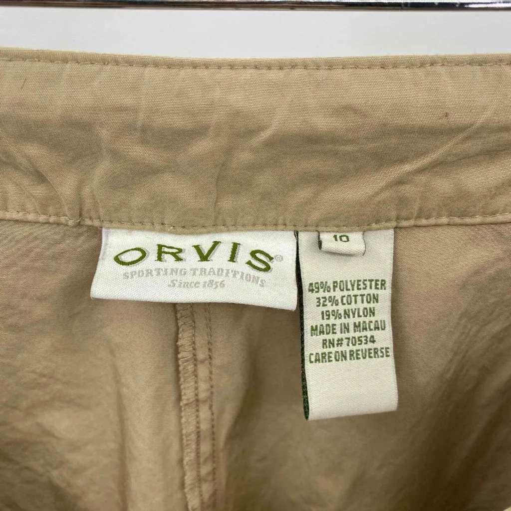 Orvis Pants Womens 10 Tan Khaki Cotton Polyester Blend Tie Waist Pockets - Image 6