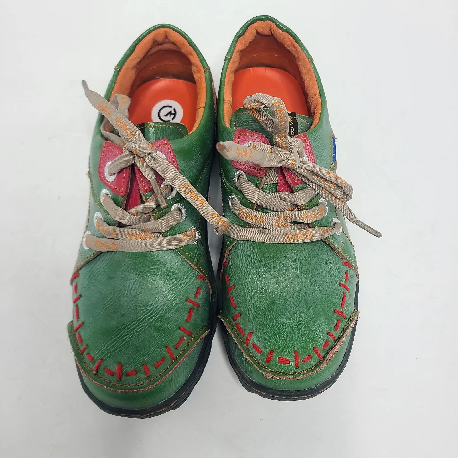 TMA Eyes Original TMA Time Women's Green Stitched Leather Walking Shoes Size 8 - Image 5