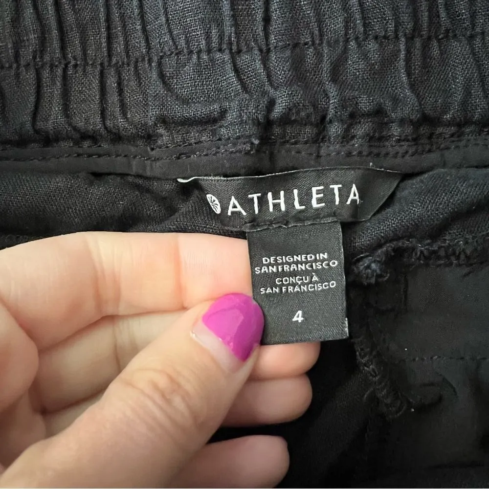 Athleta Black Cabo Linen Joggers Women’s 4 - Image 7