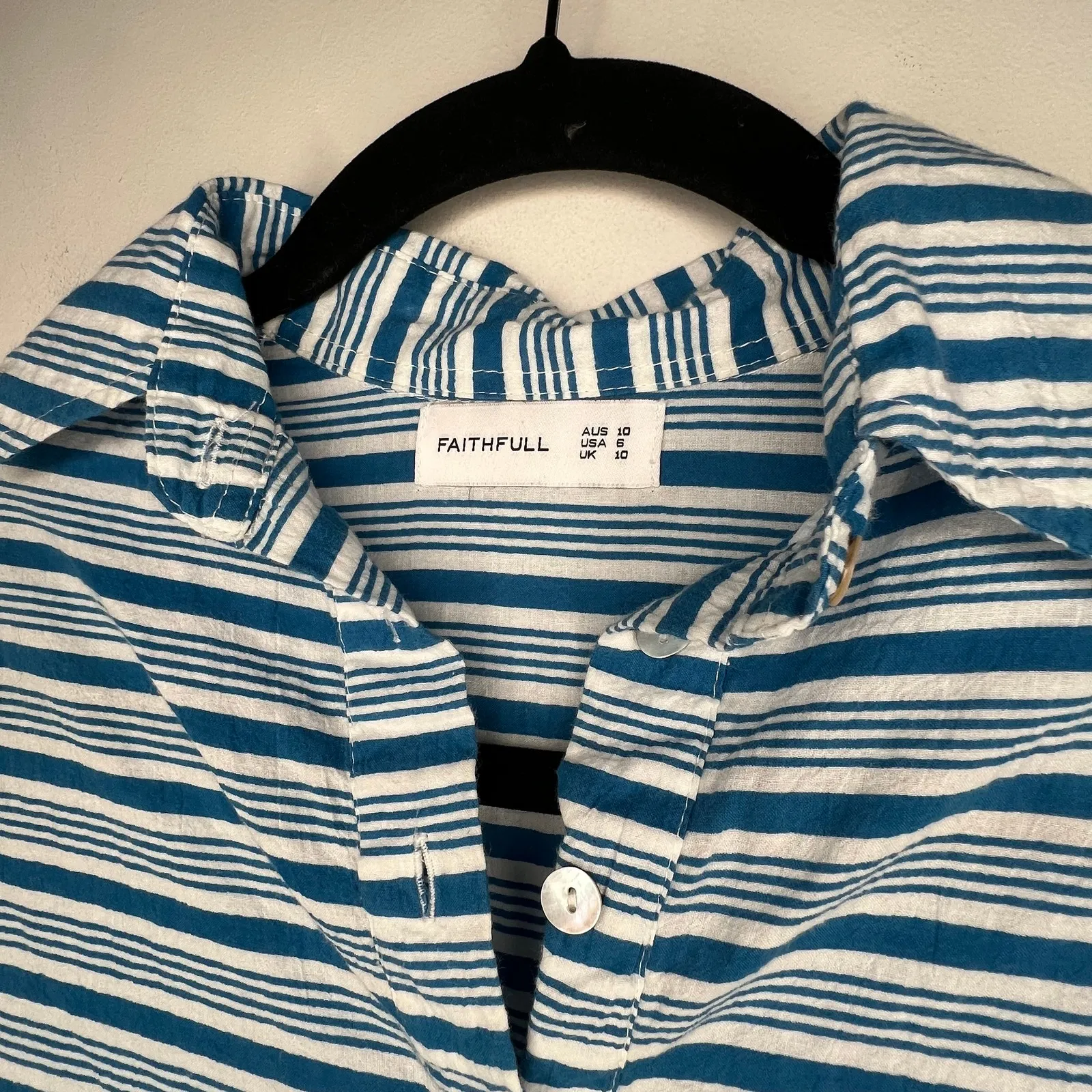 Faithful The Brand Blue Stripe Shirt Dress Tunic Size Small - Image 6