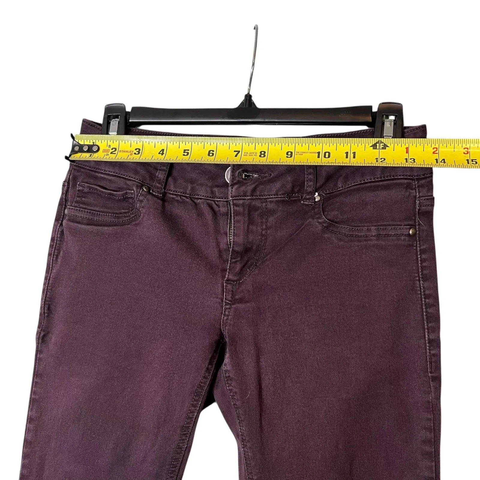 Maurices Jeans Womens Small Purple Skinny Stretch Pants Mid Rise Plum Jeggings - Image 4