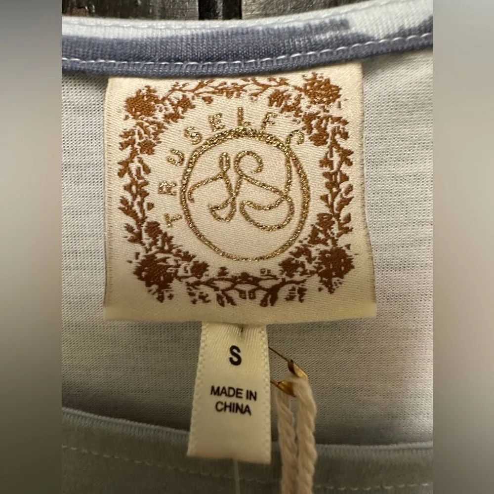 Truself button detail short sleeve abstract striped top - Image 5