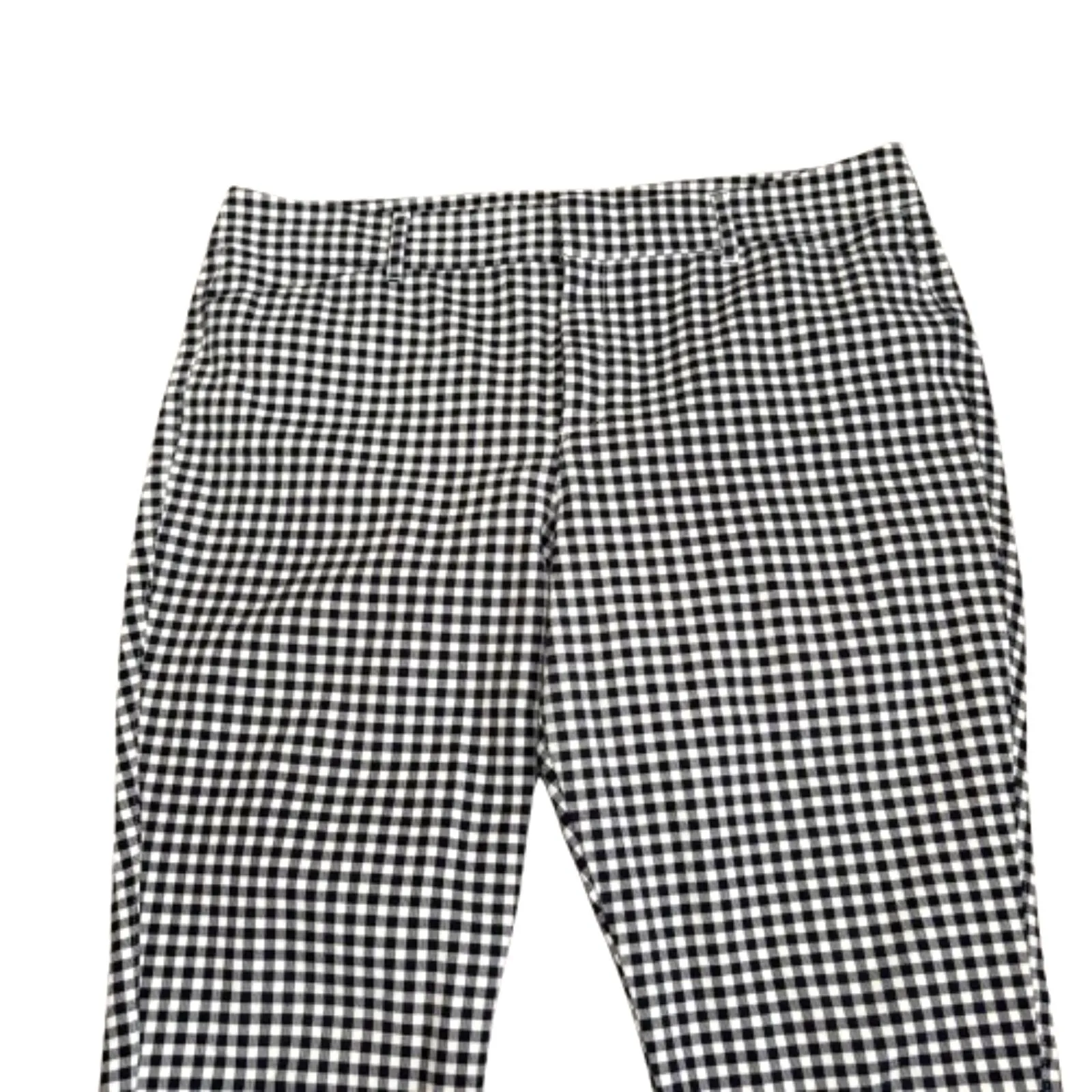 Old Navy High Rise Pixie Pants‎ Black White Gingham Cottagecore Stretch Size 14 - Image 2