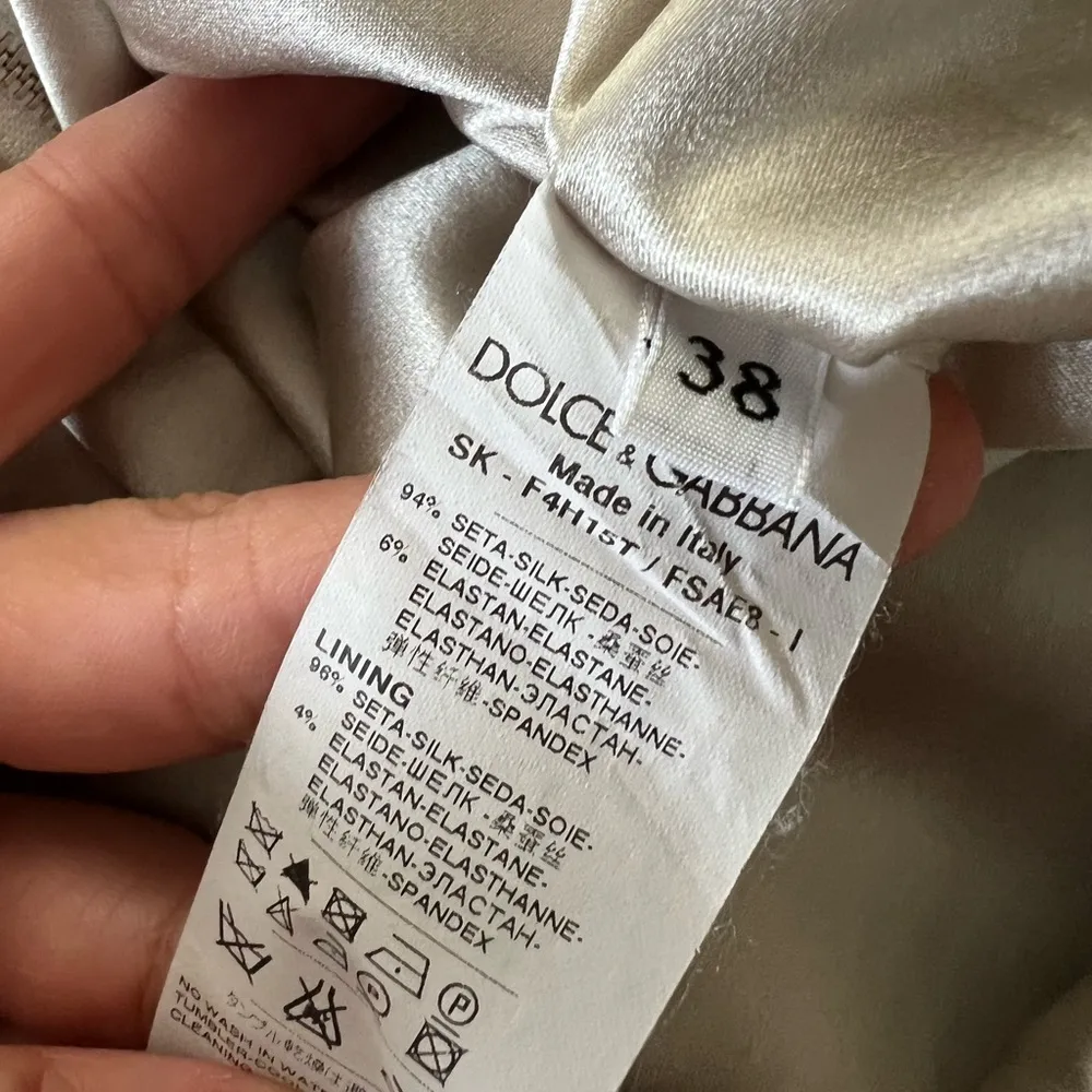 DOLCE & GABANNA Floral Silk Knee Length Pencil Skirt Sz 38 (S) - Image 5