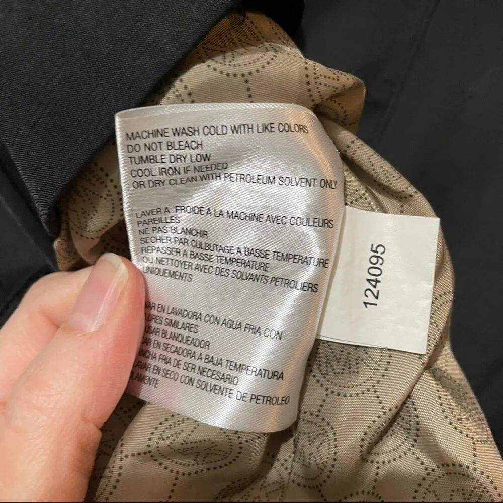 Michael Kors Black Double Breasted Trench Coat Womans XS Lightweight Jacket - Image 9