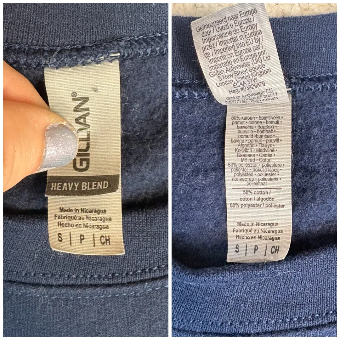 Gildan Vail Colorado Graphic Letters Navy Blue White Crewneck Sweatshirt Size S - Image 4