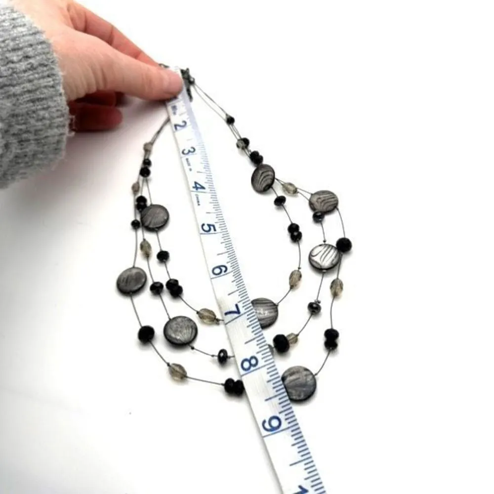 Chico’s three strand black stone‎ speckled necklace career chic dainty - Image 6