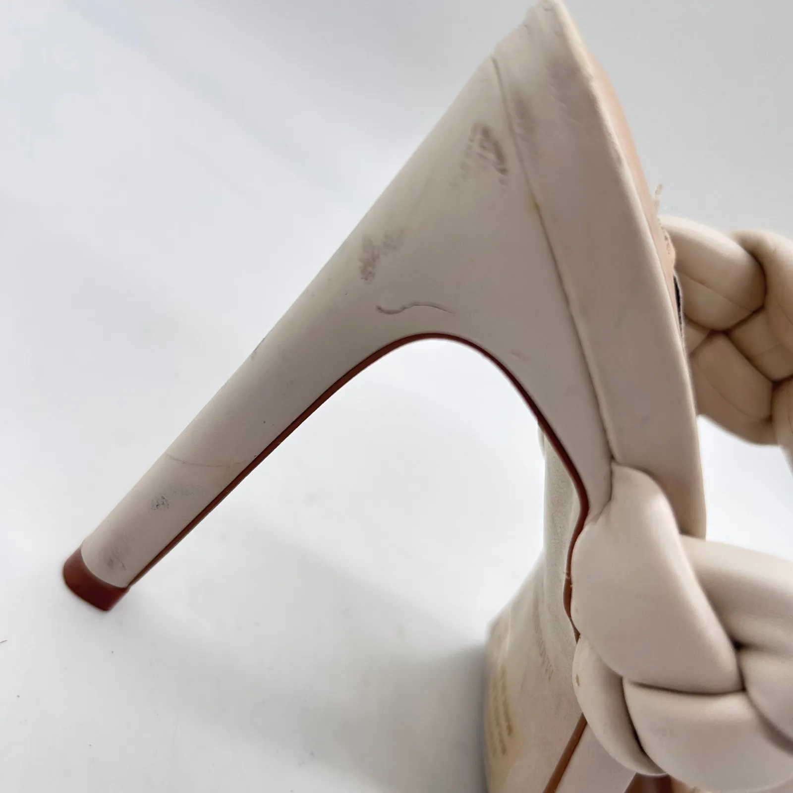 Steve Madden Sandals Womens 6 Cream Kenley Braided Heeled Sandals Mules‎ Heels - Image 11