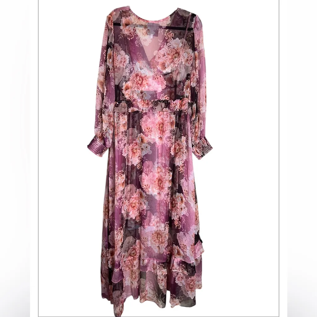 Johnny Was CARINA 100% SILK MAXI DRESS SIZE XL - Image 9
