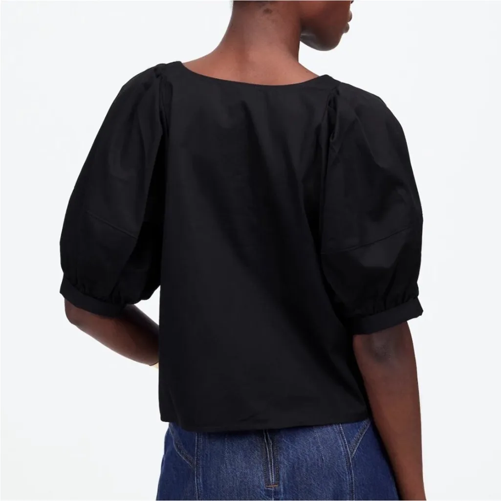 NWT Madewell Relaxed Scoopneck Short-Sleeve Top Black Size S - Image 3