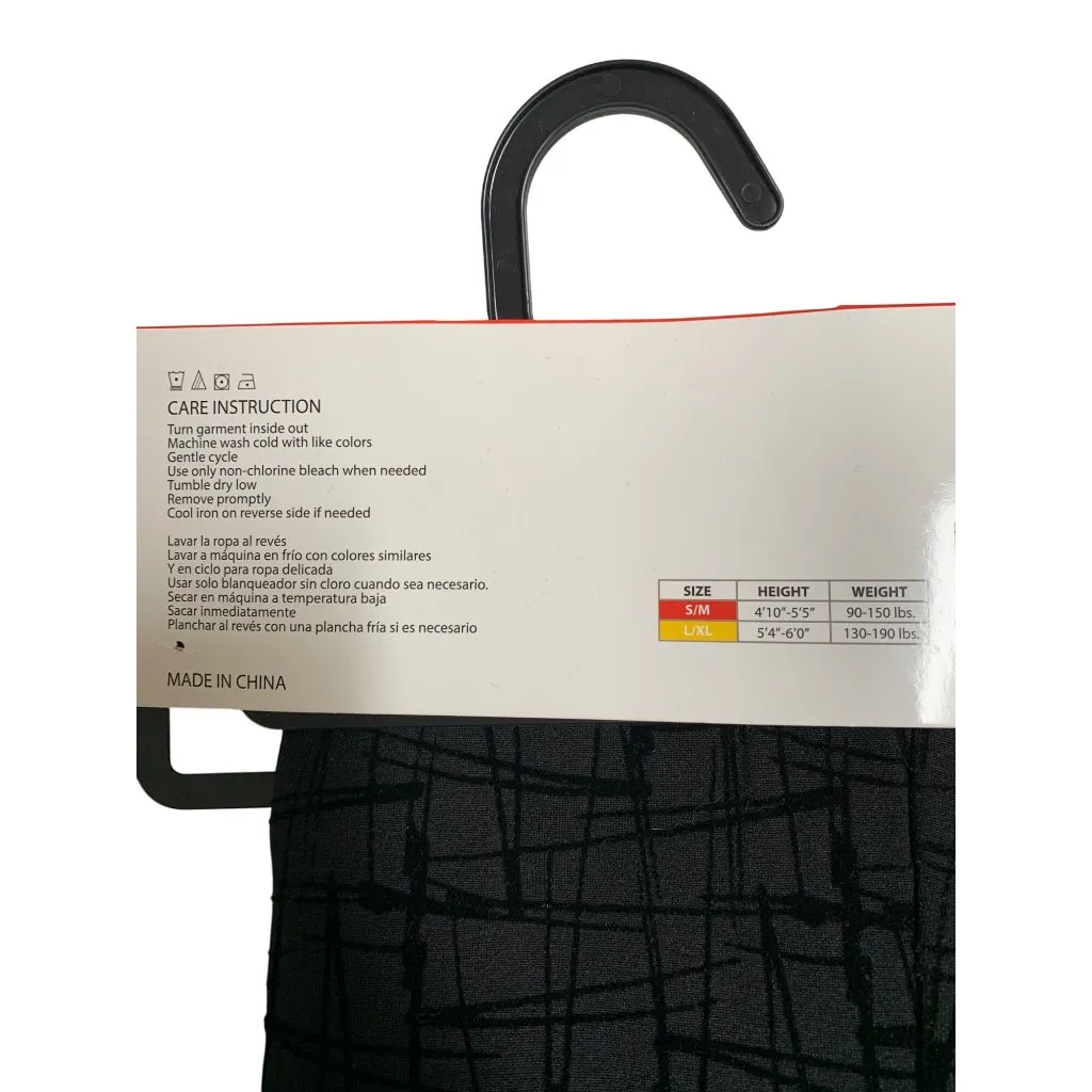 Richard Laundry S/M Super Soft & Comfy Leggings Black Geometric Pattern - Image 2