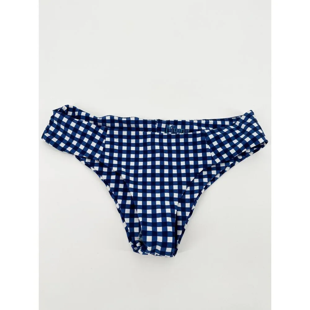 Show Me Your Mumu Mermaid Blue White Checkered Swim Bottom Women's Size Small S - Image 6