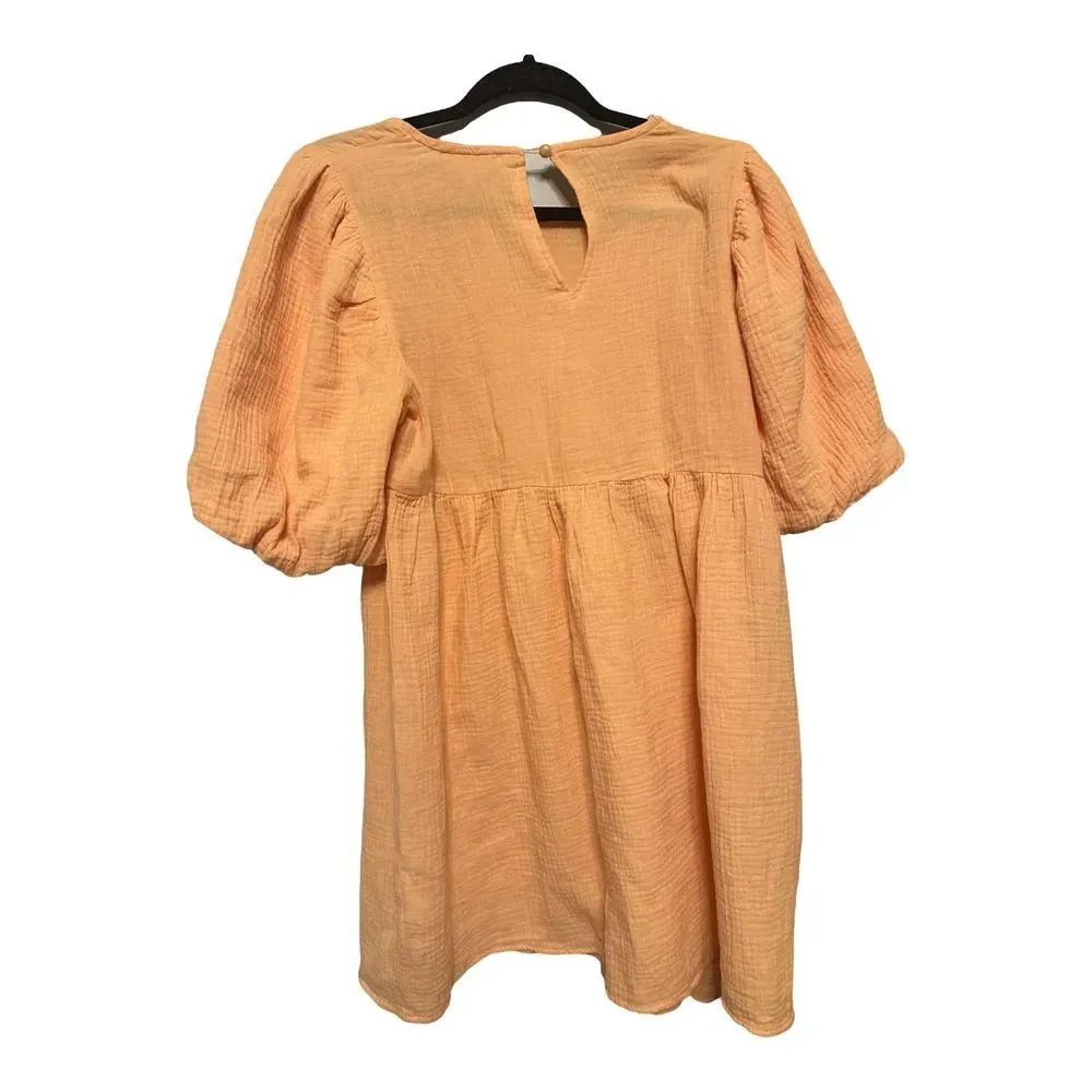 Mable renee puff sleeve babydoll dress in Orange Size Large 100% cotton - Image 3