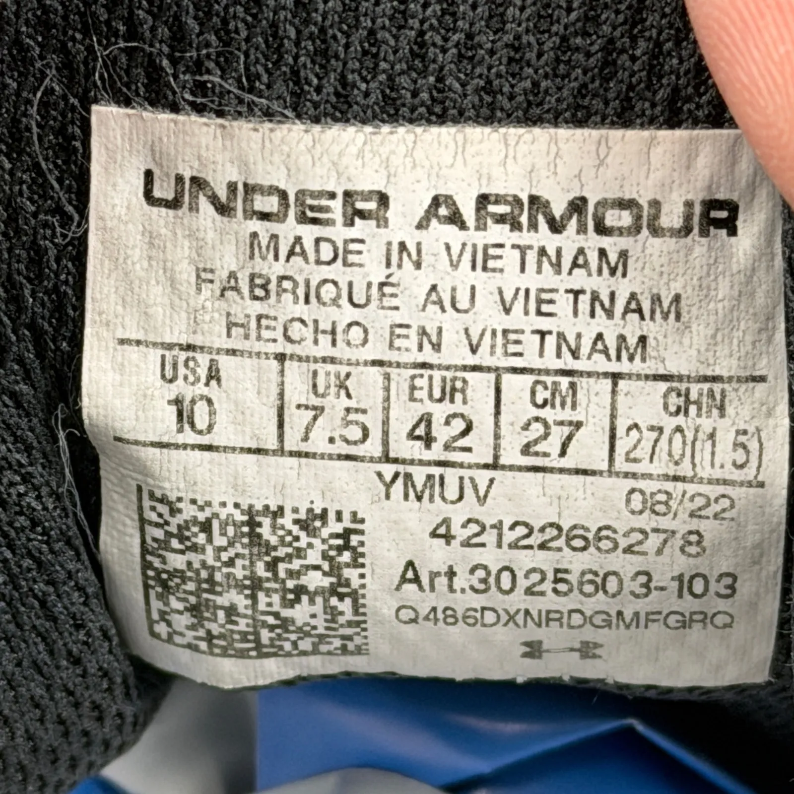 Under Armour UA Flow Breakthru 3 Athletic Shoes Black White Womens Size 10 - Image 9