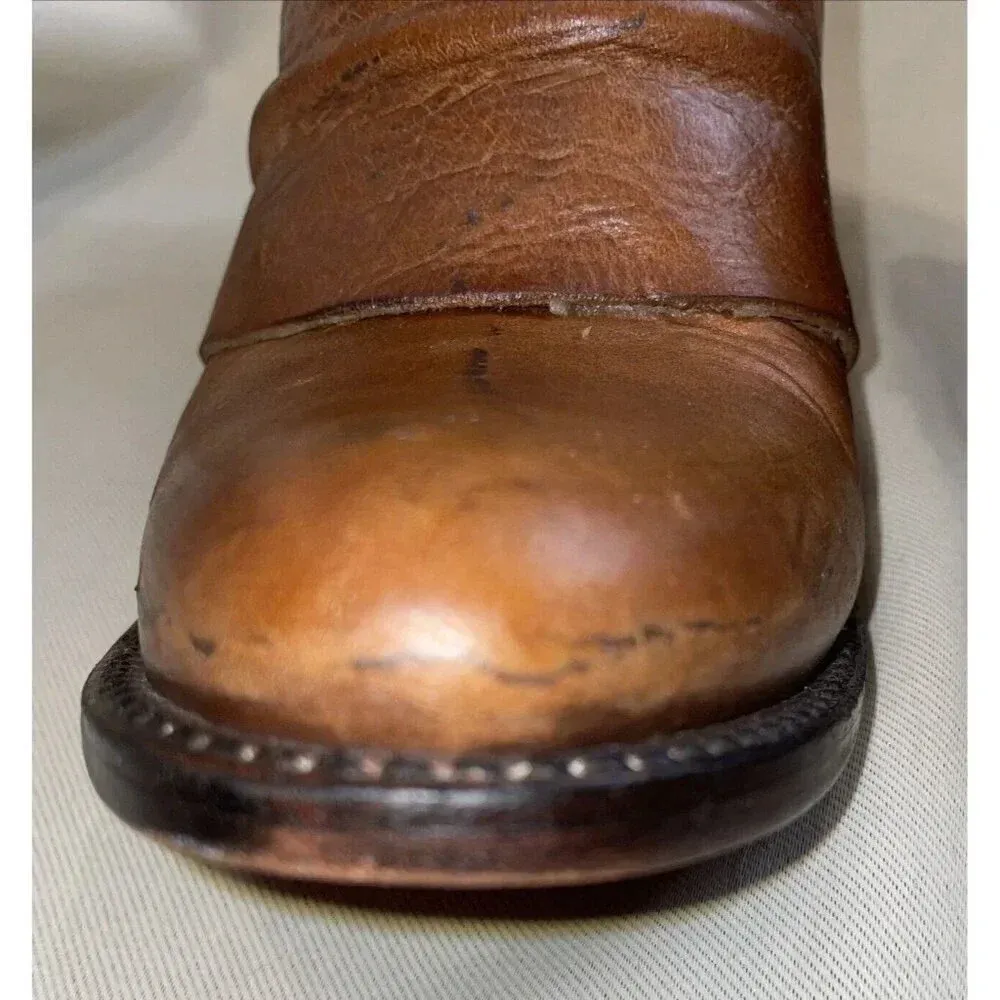 Freebird Sandi Size 6 Brown Leather Distressed Strappy Zip Heel‎ Bootie Western - Image 5