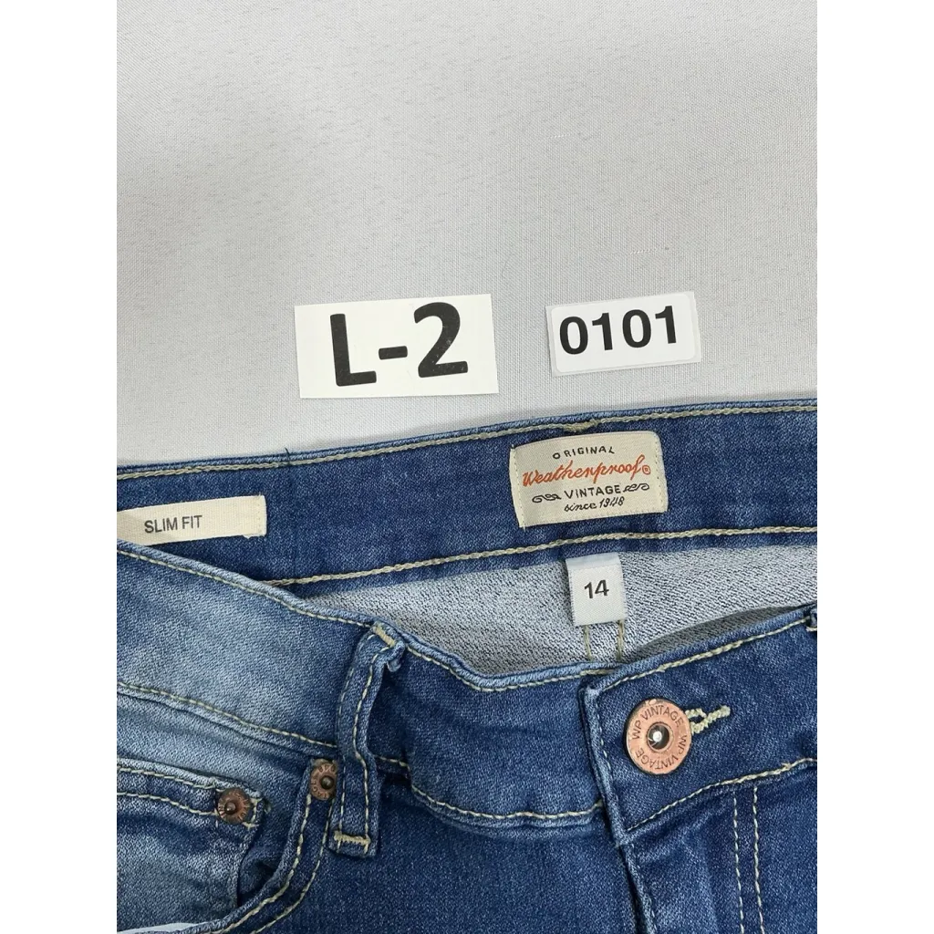 Womans Excellent Condition Weatherproof Slim Fit Blue Jeans 14 Stretchy 0101/L-2 - Image 3