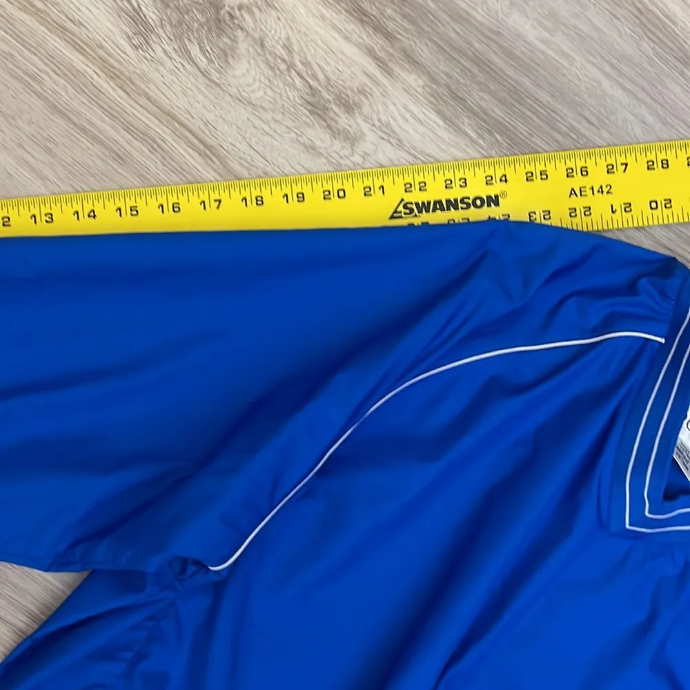 Blue with White Trim Women's Water Resistant V-Neck Pullover Medium - Image 13