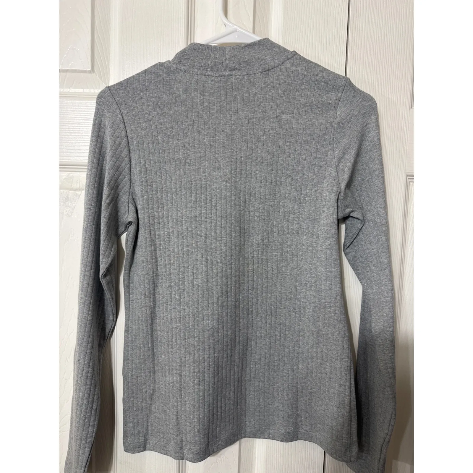 2* UNIQLO Women Ribbed High Neck Long Sleeve T Shirt Size M Cotton Spandex - Image 4