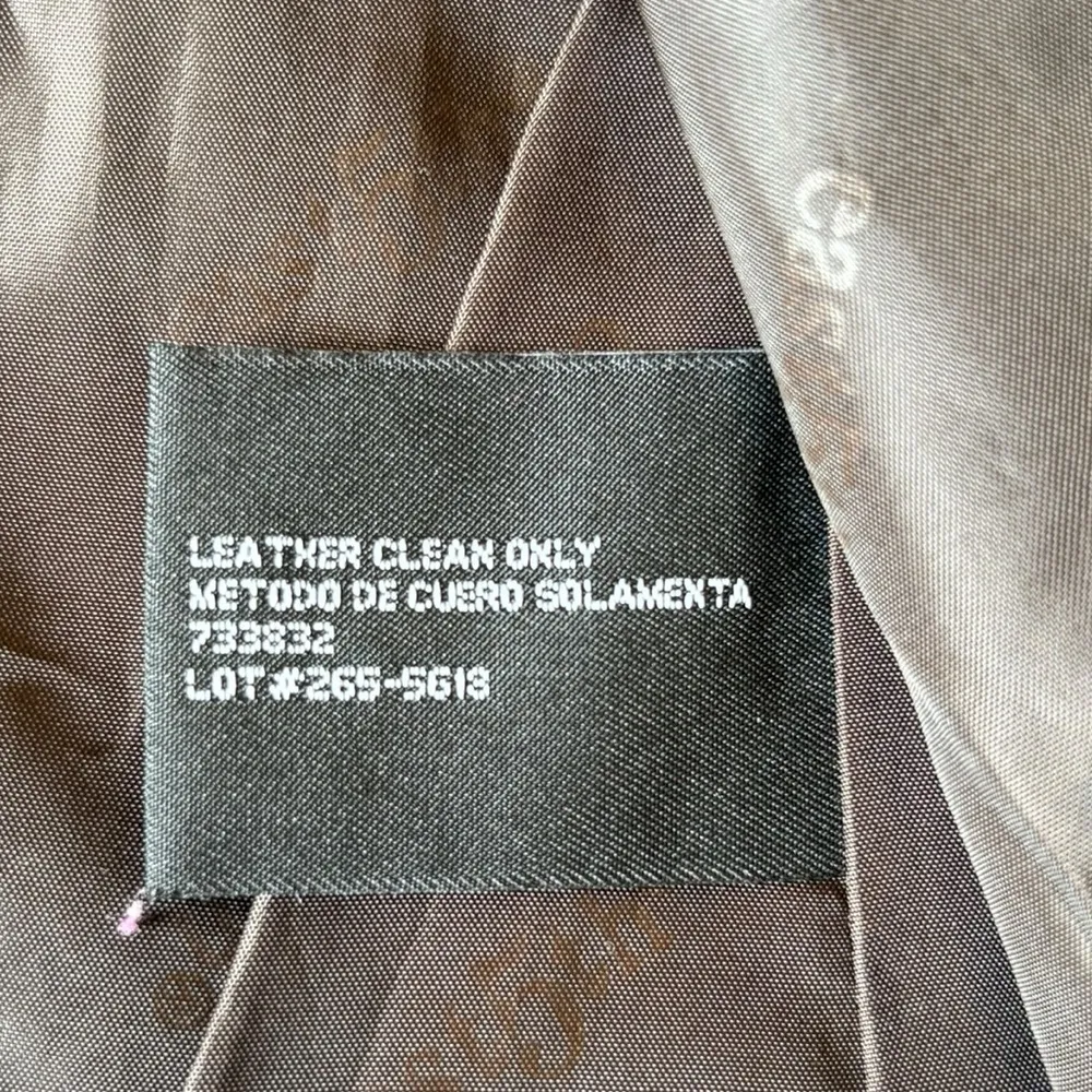 East 5th Leather Jacket Full Zip Womens Medium Petite Chocolate Brown - Image 8