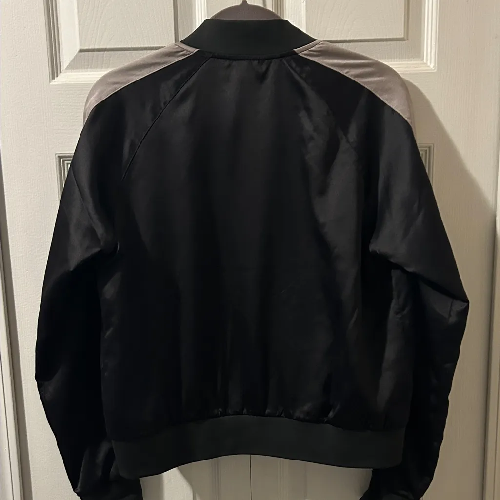 Puma Charcoal and Black Bomber Jacket, Size L - Image 9