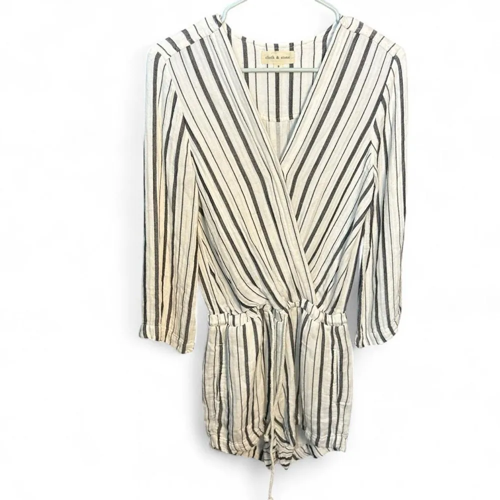 ✨Anthropologie Cloth & Stone Jumper | Black + White Linen Blend | Size S✨ - Image 2