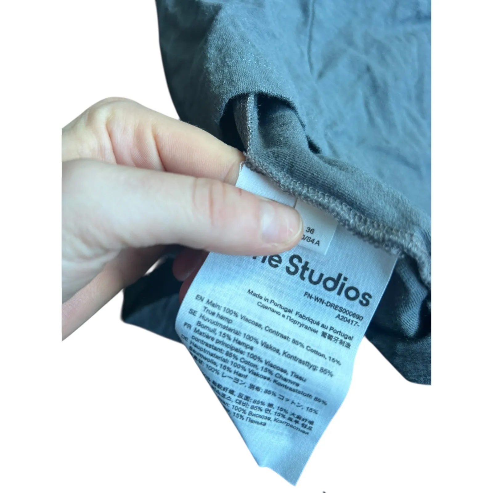 Acne Studios Deconstructed Layered Midi Dress Lilac Grey Button Front Medium - Image 10