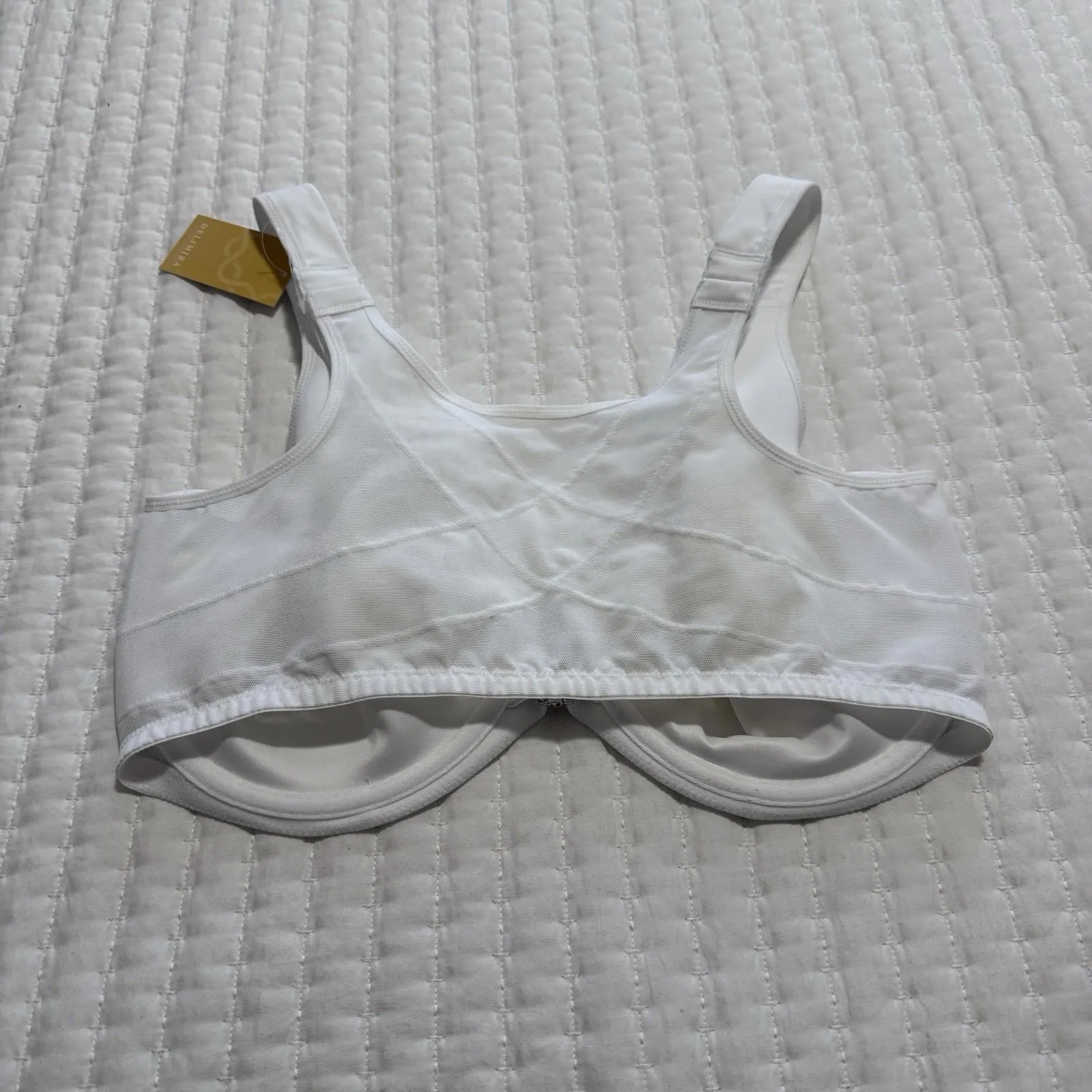 Delimira 38E Front Closure Bra Posture Full Coverage Unlined White W698 NWT Size undefined - Image 3